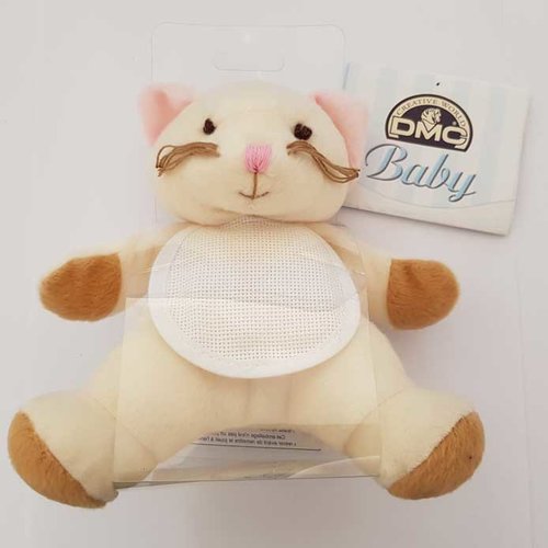 Doudou à broder chat dmc
