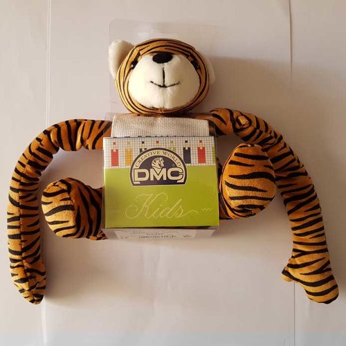 Doudou à broder tigre long bras dmc