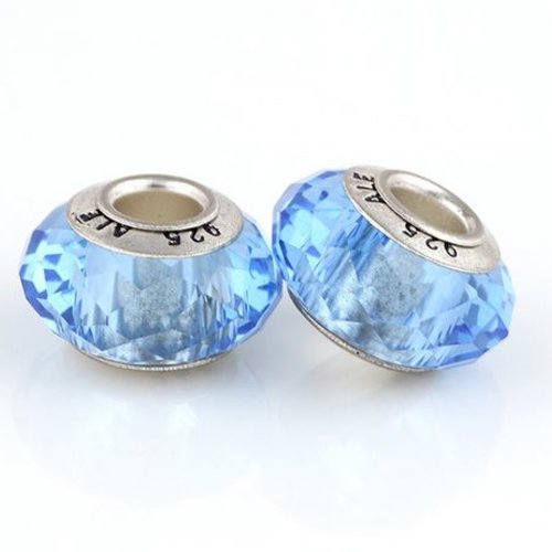 Perle n°0375 compatible style pandora grand trou pour maille serpent