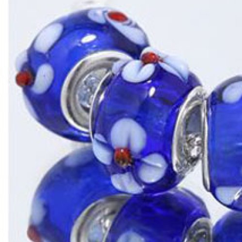 Perle n°0354 compatible style pandora grand trou pour maille serpent