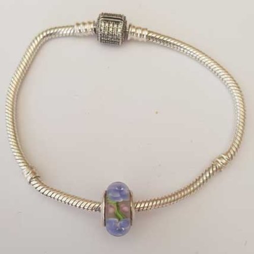 Perle n°1193 compatible style pandora grand trou pour maille serpent