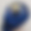 Ruban 66 mm taffetas glace avec fil de fer bleu nuit au mètre