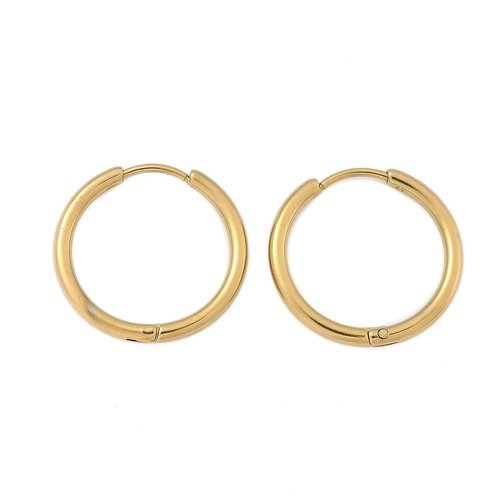 Support boucle d'oreille créole huggie acier inoxydable doré n°01-20 mm 01
