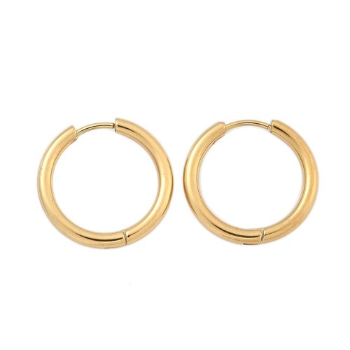Support boucle d'oreille créole huggie acier inoxydable doré n°03-21 mm 02