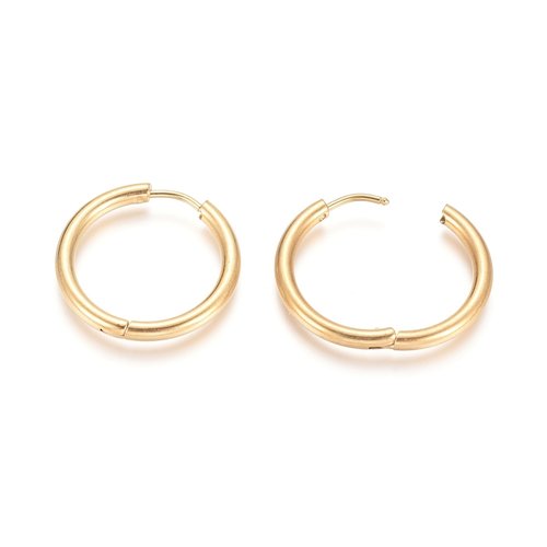 Support boucle d'oreille créole huggie acier inoxydable doré n°04-23 mm 02