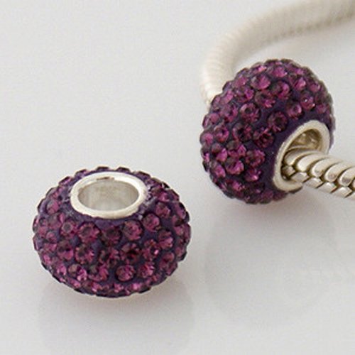 Perle n°0521 compatible style pandora grand trou pour maille serpent