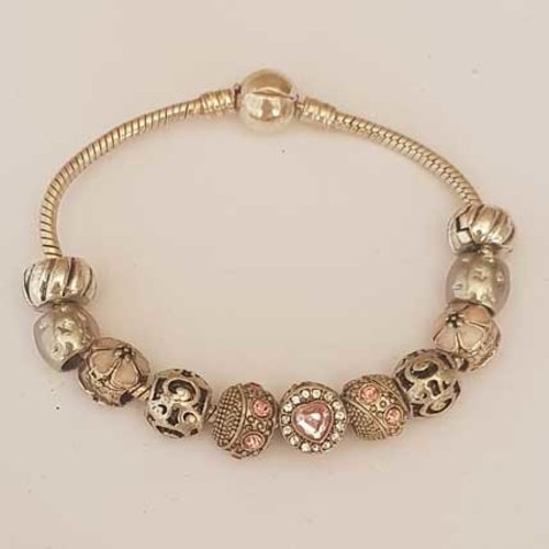 Bracelet n°39 clip serpent européen 19 cm fermoir clip rond