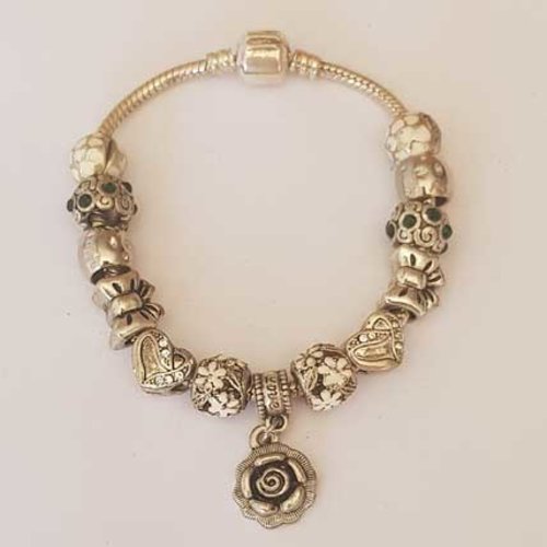 Bracelet n°40 clip serpent européen 19 cm fermoir clip