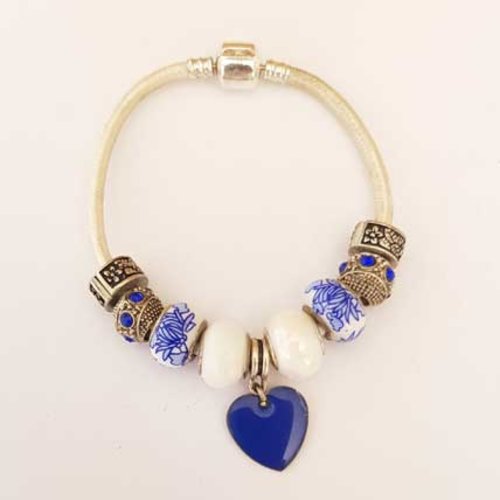 Bracelet n°07 clip européen 19 cm cordon élastique