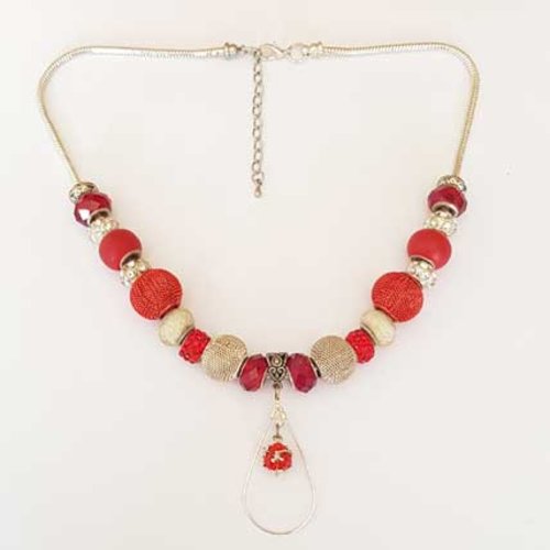 Collier n°04 serpent européen 44 cm fermoir mousqueton collier style pandora