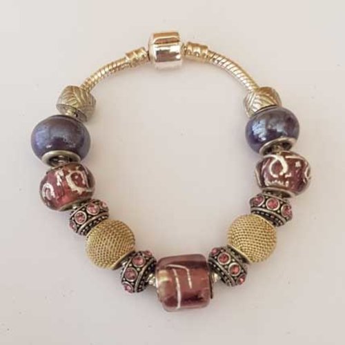 Bracelet n°64 clip serpent européen 18 cm fermoir clip