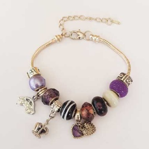 Bracelet n°10 mousqueton serpent européen 20 cm
