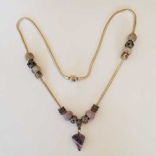 Collier n°35 clip serpent européen 58 cm fermoir clip collier style pandora