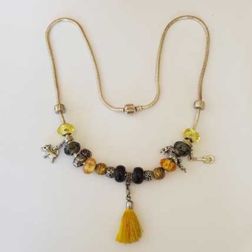 Collier n°36 clip serpent européen 58 cm fermoir clip collier style pandora