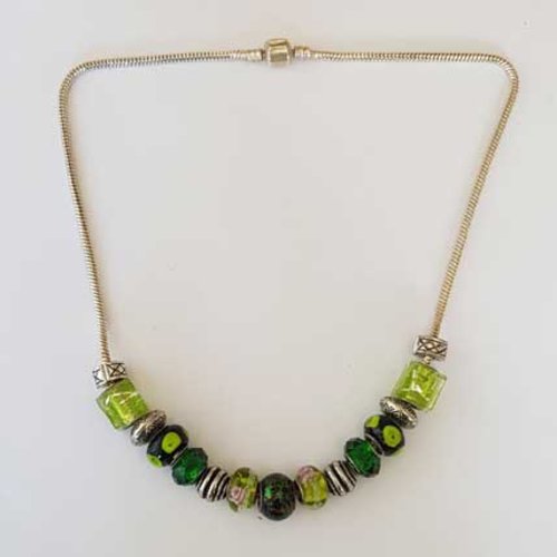 Collier n°37 clip serpent européen 50 cm fermoir clip collier style pandora