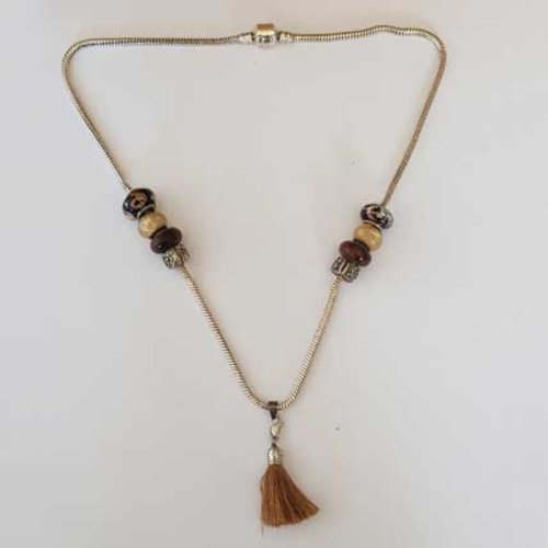 Collier n°38 clip serpent européen 50 cm fermoir clip collier style pandora