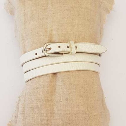 Bracelet 3 tours cuir 7 mm n°01 fermoir ardillon