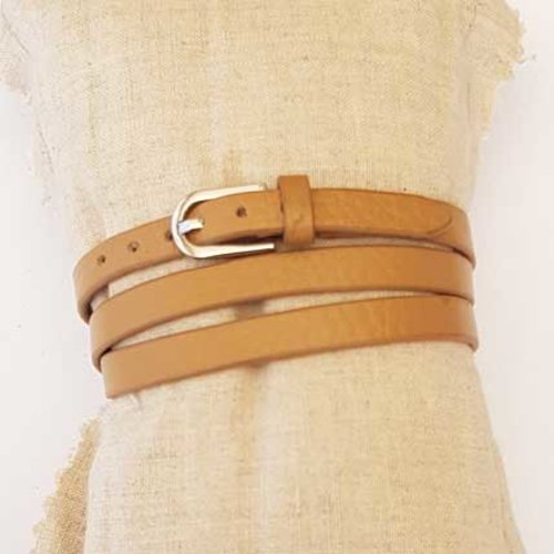 Bracelet 3 tours cuir 7 mm n°02 fermoir ardillon