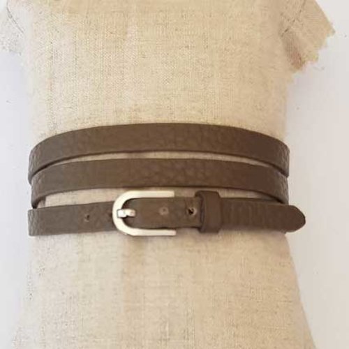 Bracelet 3 tours cuir 7 mm n°03 fermoir ardillon