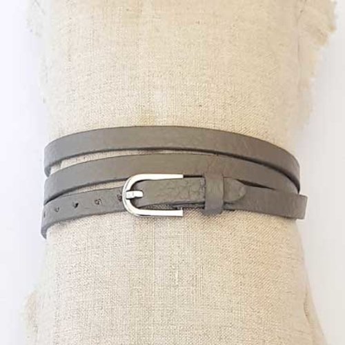 Bracelet 3 tours cuir 7 mm n°05 fermoir ardillon