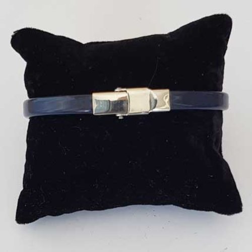 Bracelet bleu marine 06 mm ajustable au poignet lanière de vernis plat brillant