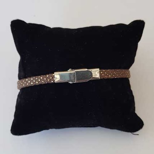 Bracelet 05 mm ajustable au poignet lanière doublé cuir n°25