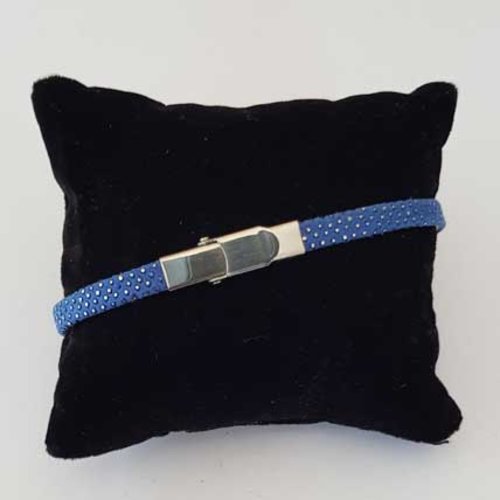 Bracelet 05 mm ajustable au poignet lanière doublé cuir n°28