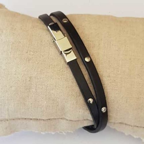 Bracelet 05 mm ajustable au poignet cuir n°52