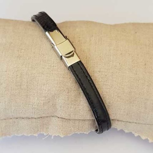 Bracelet 08 mm ajustable au poignet cuir n°66