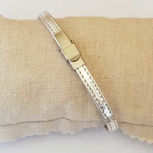 Bracelet 06 mm ajustable au poignet cuir n°68