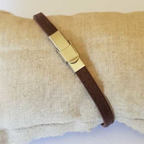 Bracelet 06 mm ajustable au poignet cuir n°69