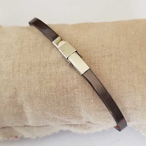 Bracelet 05 mm ajustable au poignet cuir miroir n°31-02