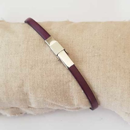 Bracelet 05 mm ajustable au poignet cuir n°48