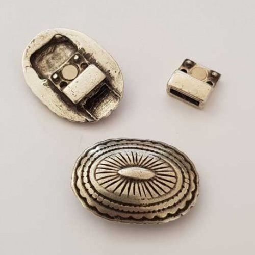 Fermoir aimanté zamak pour cuir 10 mm cuir plat