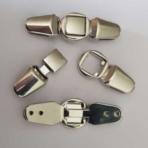 Fermoir ceinture zamak pour cuir 10 mm cuir plat