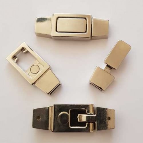 Fermoir aimanté zamak pour cuir 10 mm