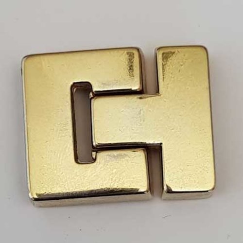 Fermoir aimanté zamak pour cuir 25 mm doré