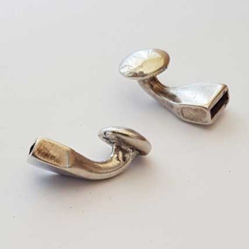 Fermoir crochet zamak pour cuir rond 03 mm