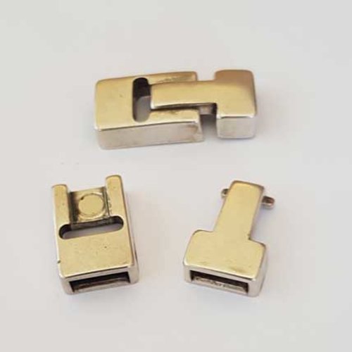 Fermoir aimanté zamak pour cuir 10 mm argent