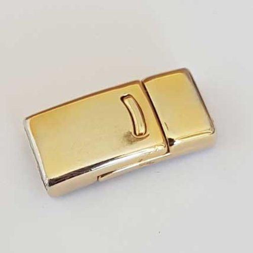 Fermoir aimanté zamak pour cuir 10 mm doré cuir plat