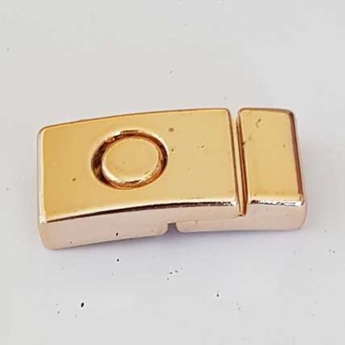Fermoir aimanté pour cuir 10 mm doré cuir plat