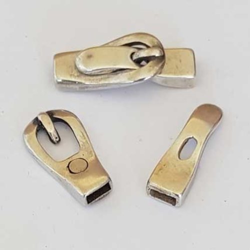Fermoir aimanté zamak pour cuir 06 mm modèle ceinture cuir plat