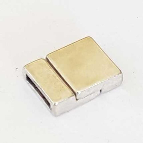 Fermoir aimanté pour cuir 12 mm argent cuir plat