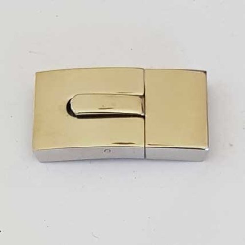Fermoir à poussoir pour cuir plat 15 mm