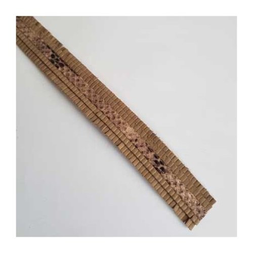 Cuir 25 mm et python par 20 cm cuir plat à frange