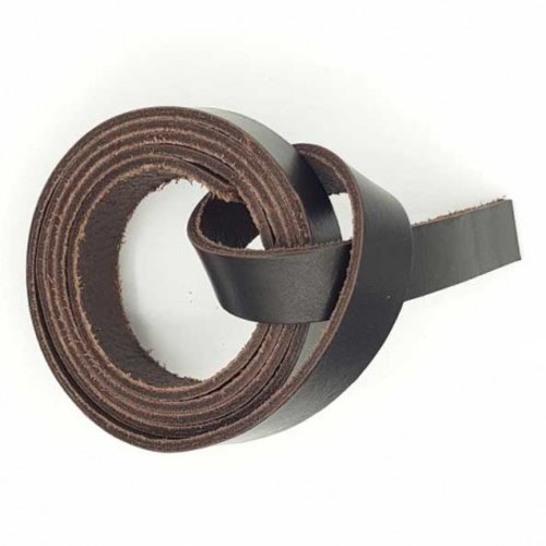 Cuir brut marron foncé de 14 mm par 20 cm