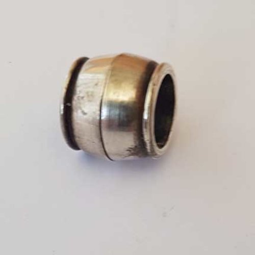 Fermoir aimanté zamak pour cuir 10 mm argent cuir rond