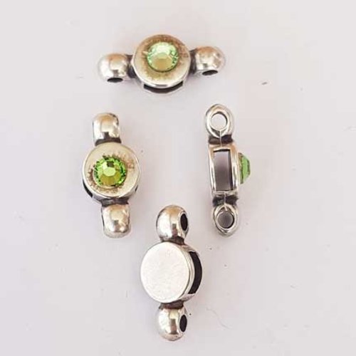 Passant 06 mm en zamak n°27-02 argent et strass