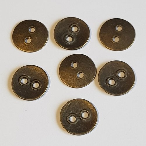 Bouton bronze n°01 de 22 mm rond 2 trous