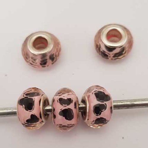 Perle n°1147-02 compatible style pandora grand trou pour maille serpent perle facette